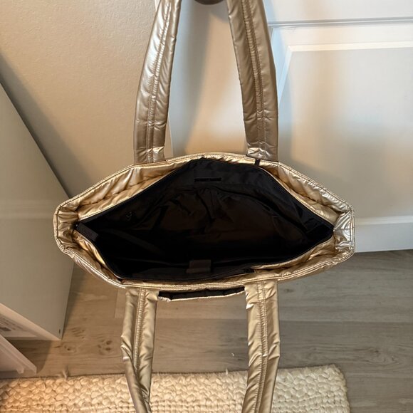 CALPAK Luka Expandable Laptop Tote in Gold - Picture 3 of 5